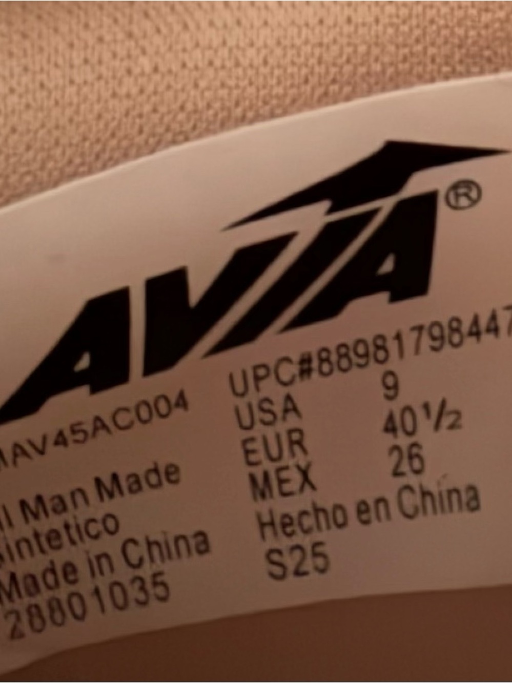 Avia Women's Beige and White Knit Running Shoes - Picture 2 of 3
